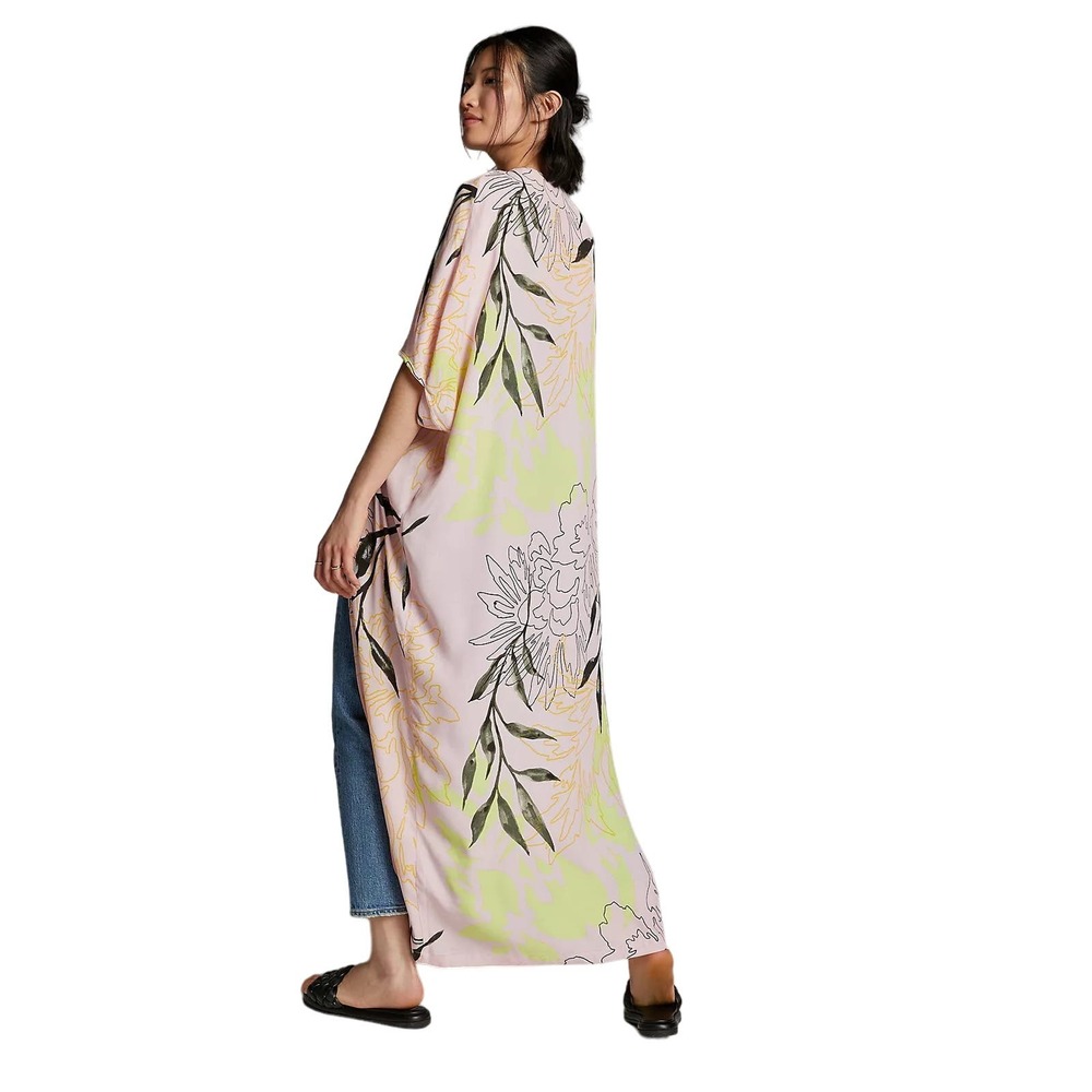 Anthropologie Pastel Floral Kimono Cardigan